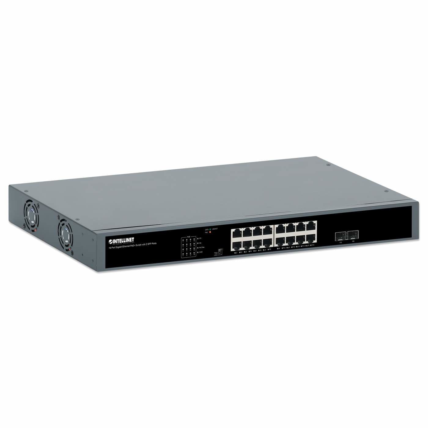 Intellinet 561983 dispositivo de redes No administrado Gigabit Ethernet (10/100/1000) Energía sobre Ethernet (PoE) 1U Negro