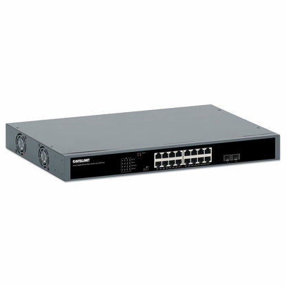 Intellinet 561983 dispositivo de redes No administrado Gigabit Ethernet (10/100/1000) Energía sobre Ethernet (PoE) 1U Negro