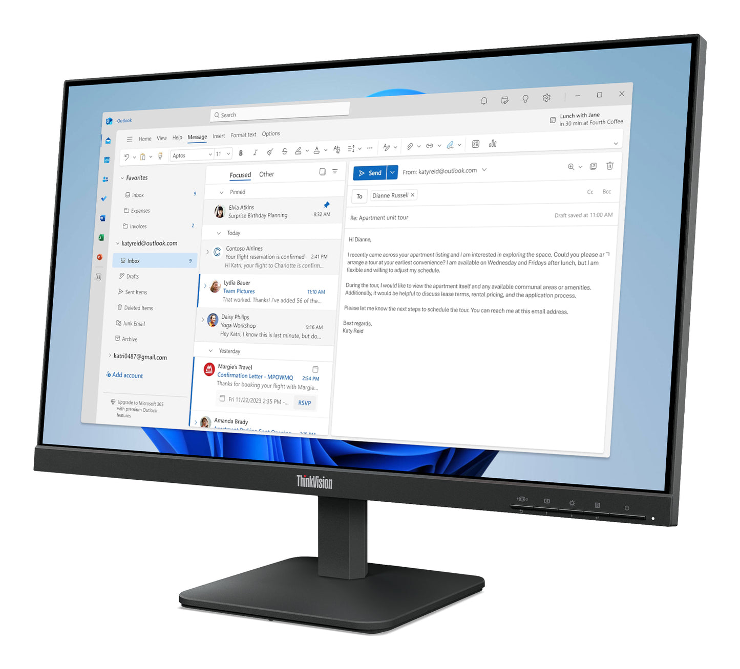 Lenovo ThinkVision S24-4e monitor de computadora 60.5 cm (23.8") 1920 x 1080 Pixeles Full HD LED Negro