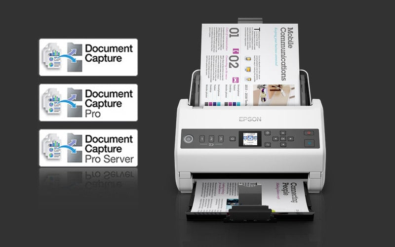 Epson DS-730N Escáner alimentado con hojas 600 x 600 DPI A4 Negro, Gris