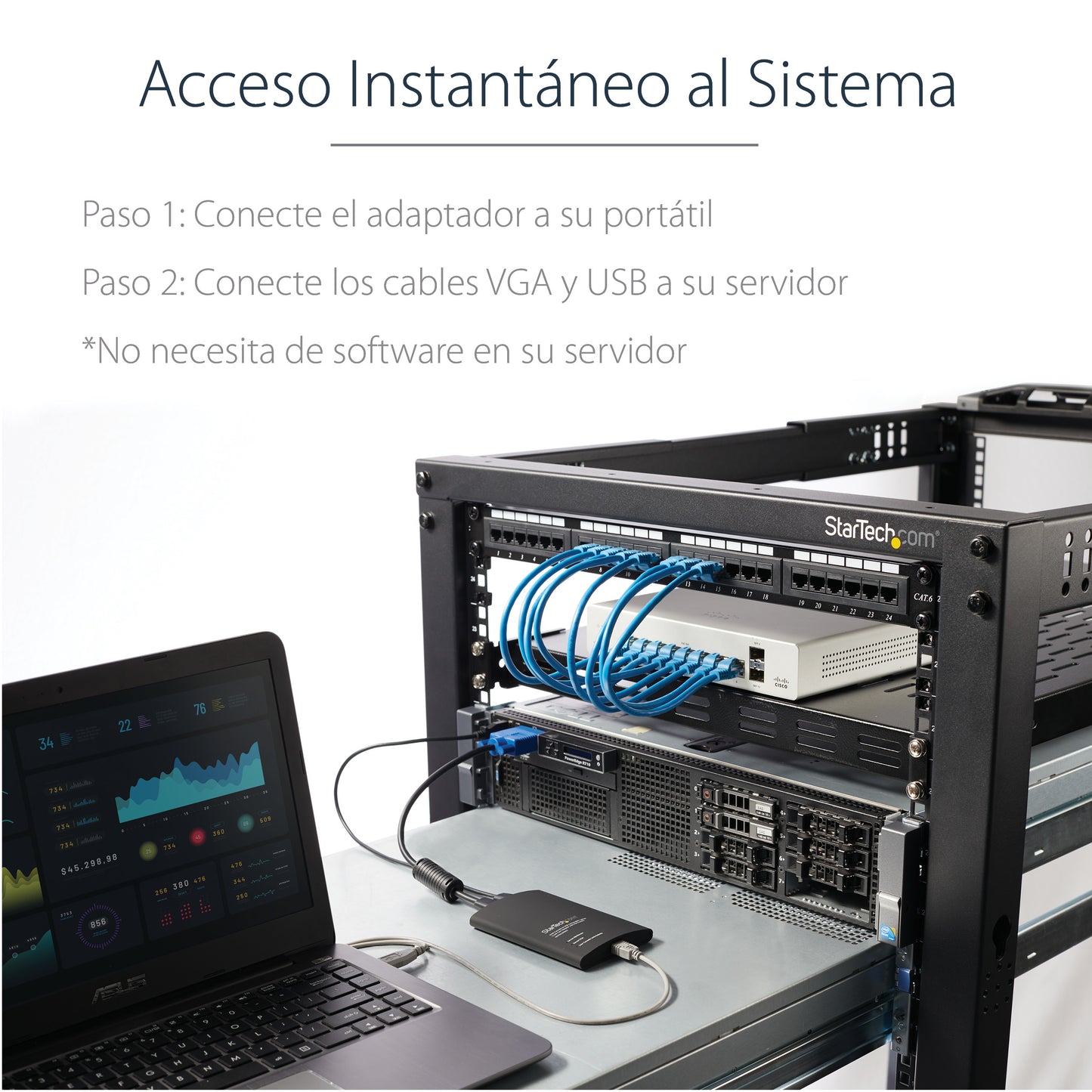 StarTech.com NOTECONS02 interruptor KVM Negro