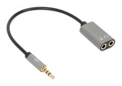 Manhattan 356107 cambiadores de género de cables 3.5mm 2x 3.5mm Negro, Plata