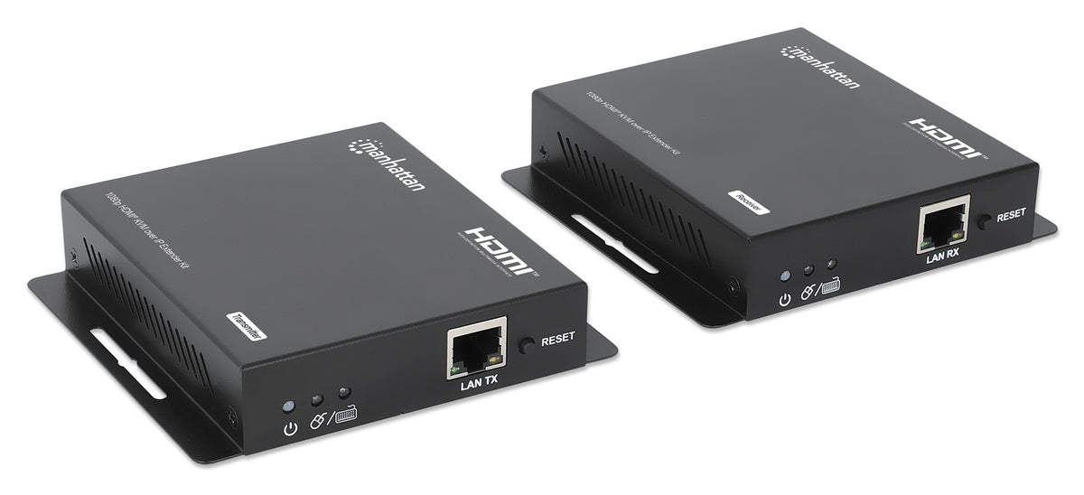 Manhattan 208413 extensor de audio/video Transmisor y receptor AV Negro