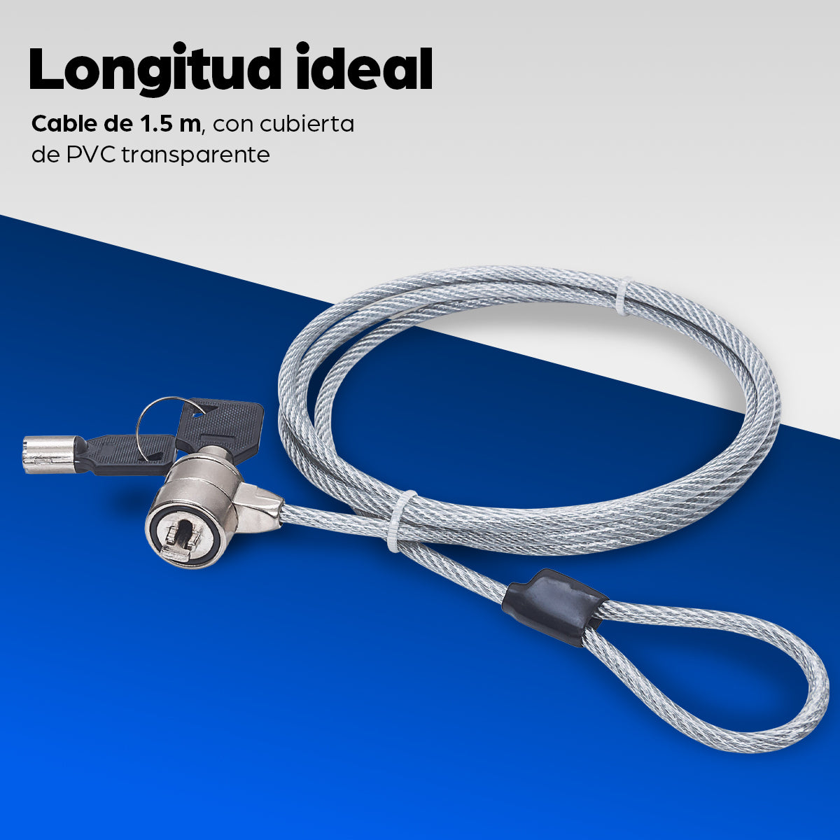 Candado Manhattan Seguridad Laptop 1.4m C/Llave