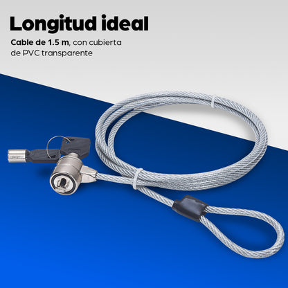 Candado Manhattan Seguridad Laptop 1.4m C/Llave