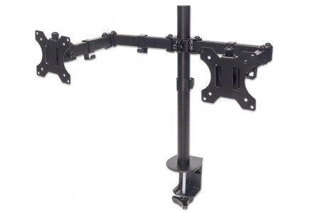 Soporte Monitor Manhattan Universal para 2 Monitores 13" a 32" Brazos Doble Articulación Color Negro