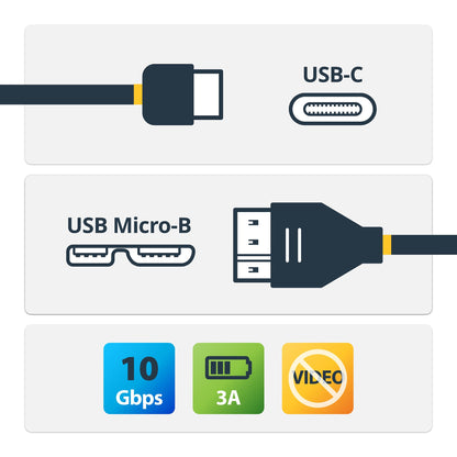 StarTech.com USB31CUB1M cable USB USB 3.2 Gen 2 (3.1 Gen 2) USB C Micro-USB B 10 Gbit/s Negro