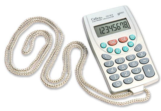 CALCULADORA CELICA MANO CORDON 8 DIGITOS BATERIA