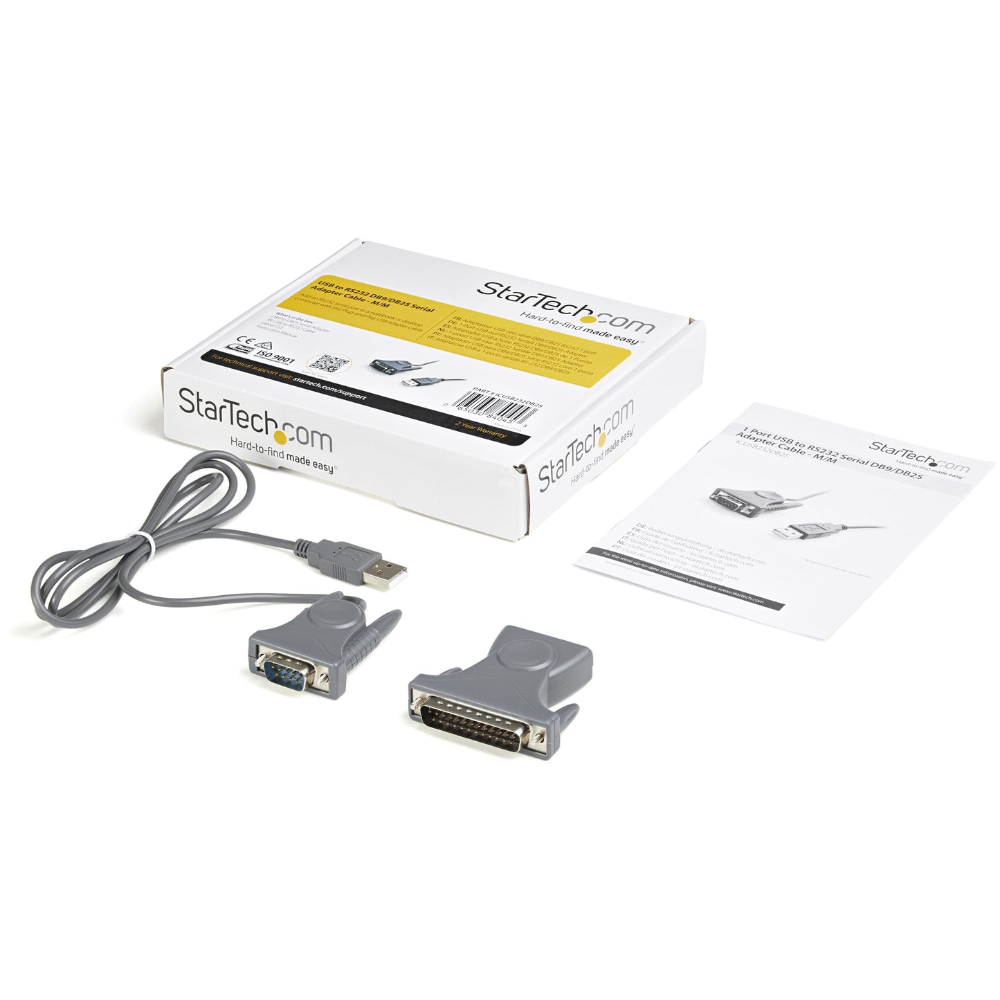 StarTech.com ICUSB232DB25 cable serial Gris USB tipo A DB-9