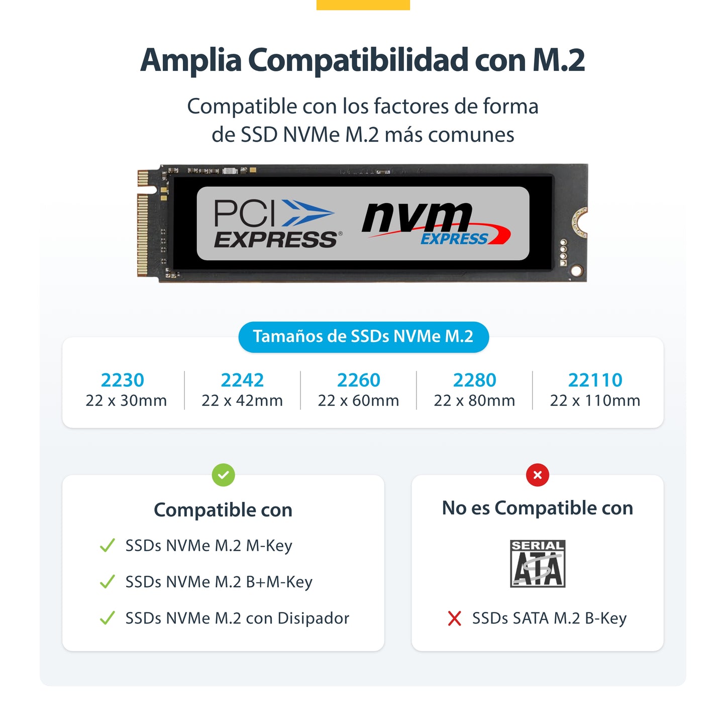 StarTech.com 1USB3-NVME-DOCK base de conexión para disco duro USB 3.2 Gen 2 (3.1 Gen 2) Type-C Negro