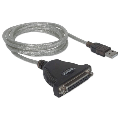 Manhattan 336581 cable paralelo Negro, Plata 1.8 m