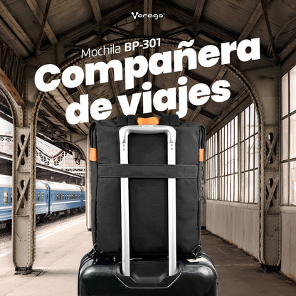 MOCHILA VORAGO BP-301 VINTAGE DOBLE USO LAPTOP 15.6 NEGRA