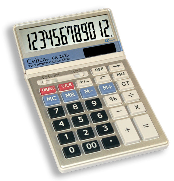 CALCULADORA CELICA SEMI-ESCRIT 12 DIG DUAL CUBIERTA METALICA