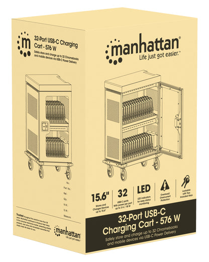 Manhattan 102353 carrito o armario de dispositivo portátil Carrito de manejo de dispositivos portátiles Gris