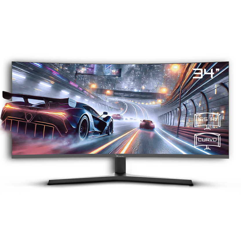 Monitor Xzeal 34" Gaming Curvo XZ6010-1 Resolución de 3440x1440p 165Hz 4ms Color Negro