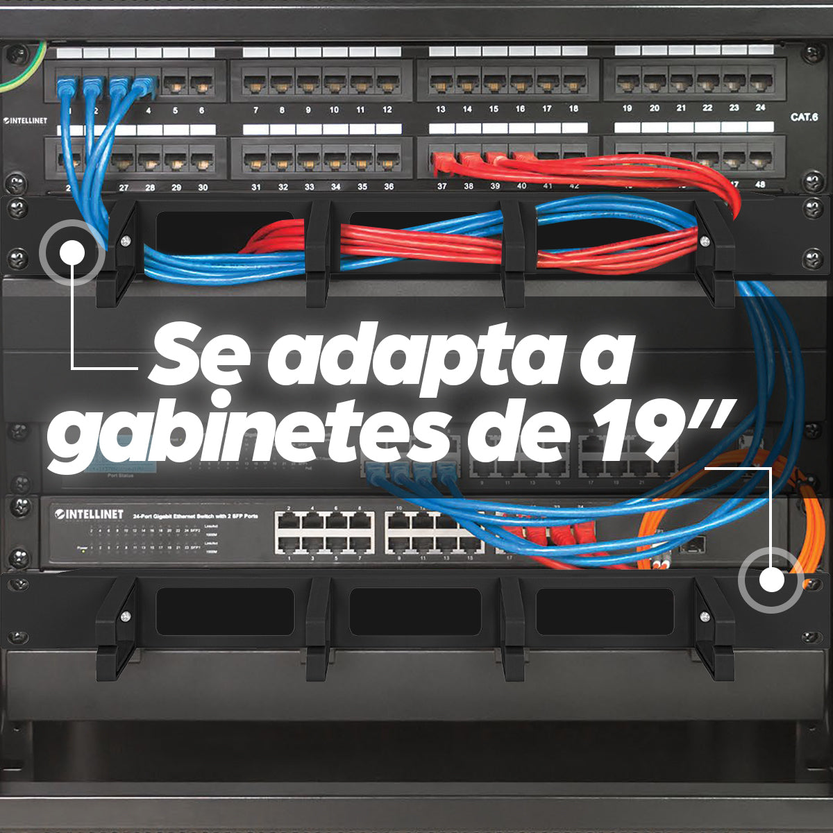 Intellinet 711074 accesorio para rack Panel de gestión de cables