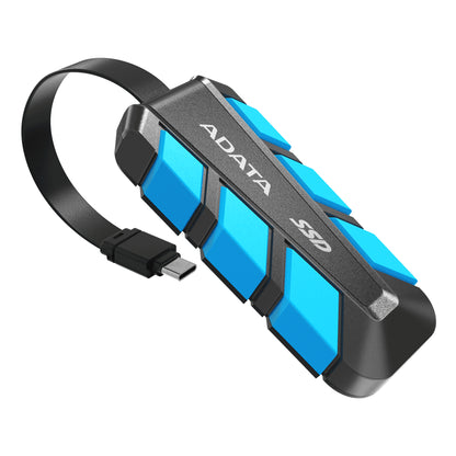 ADATA Externe SSD SC740 2TB Plug&Go blue 1050/1000 MIL.STD USB Tipo C 3.2 Gen 2 (3.1 Gen 2) Negro, Azul