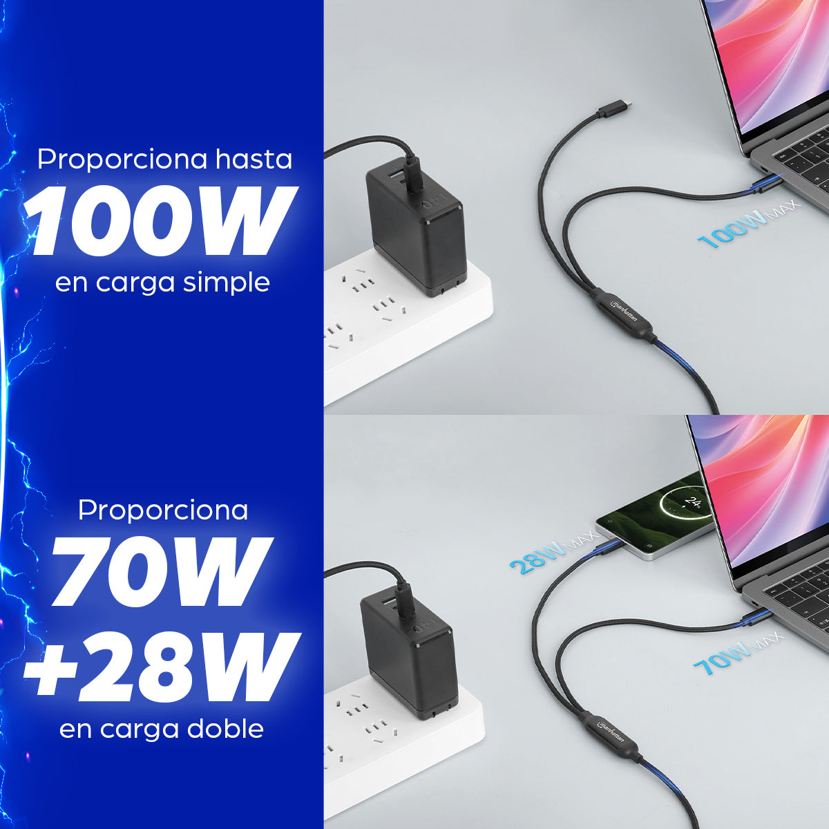 Manhattan 355810 cable USB 2 m USB C 2 x USB C 100 W Negro