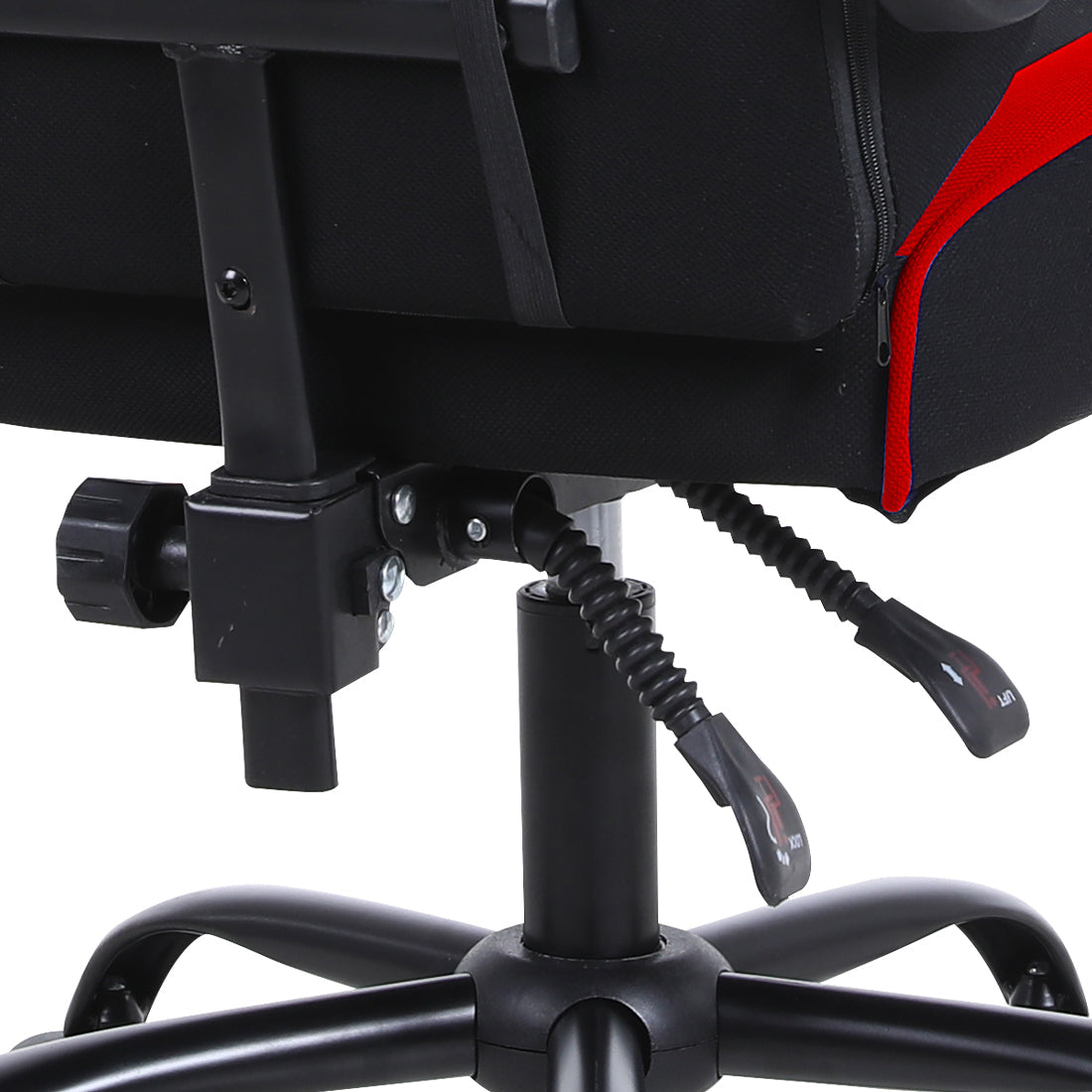 Silla Gamer Xzeal XZ20 Tela Foam Reclinable 140° Base Metal Piston Clase 3 115Kgs Brazos Fijos Negro-Rojo