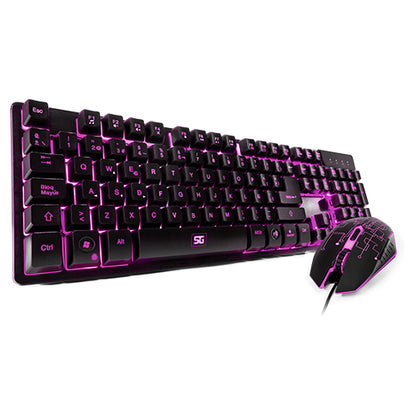 Kit Teclado y Mouse Vorago Start The Game Retroiluminado USB