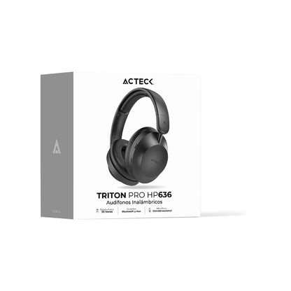 Acteck Triton Pro HP636 Auriculares Inalámbrico y alámbrico Diadema Llamadas/Música USB Tipo C Bluetooth Negro