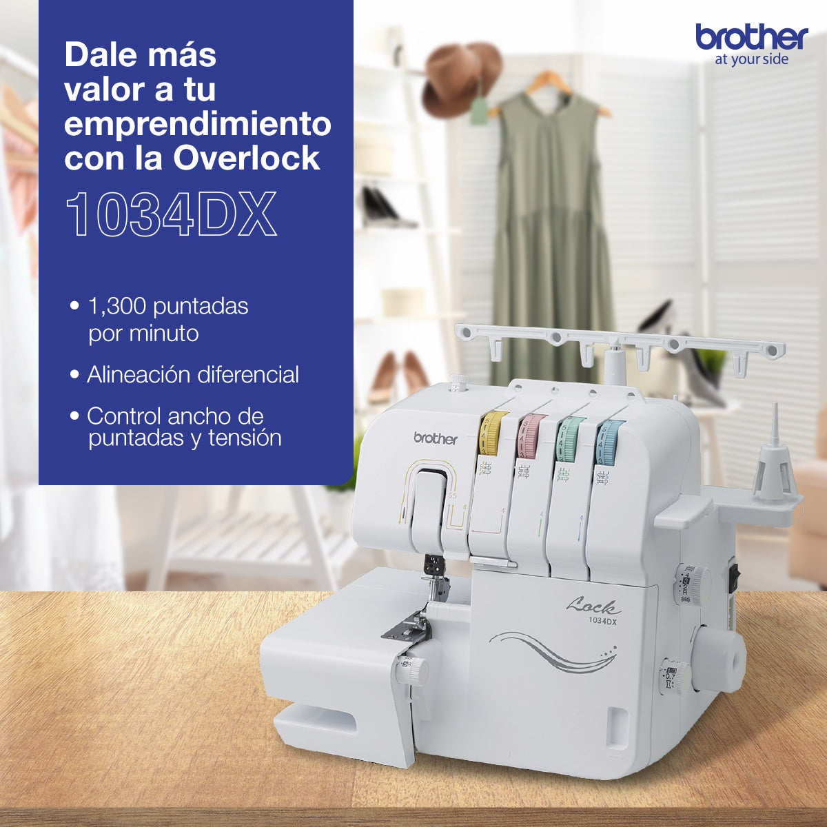 Maquina Sobrehiladora Brother 1034DX Especializada