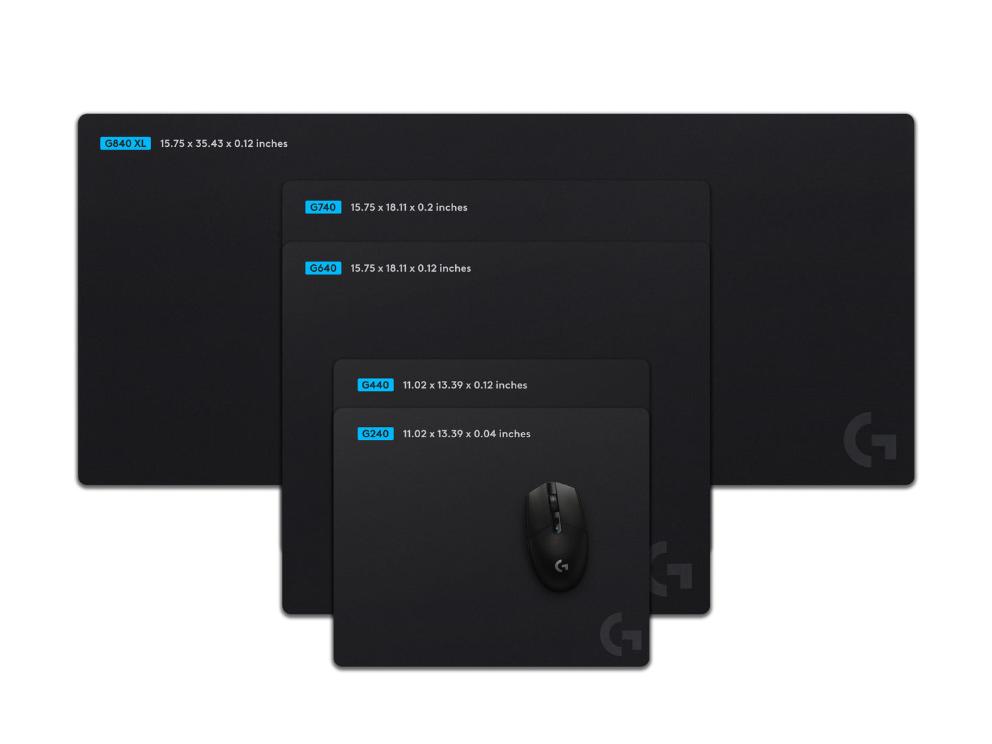 Mouse Pad Logitech G640 Gaming Tela Grande Color Negro