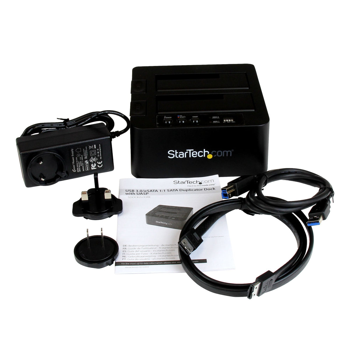 StarTech.com SDOCK2U33RE duplicador de datos o soporte Duplicador de HDD/SSD Negro 1 copias