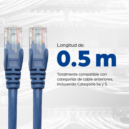 Cable Patch Intellinet 0.5m(1.5F) Cat 6 UTP Color Azul