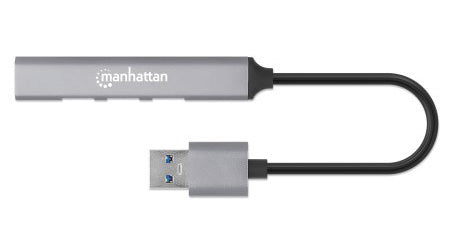 Manhattan 168427 nodo concentrador USB 3.2 Gen 1 (3.1 Gen 1) Type-A 5000 Mbit/s Gris