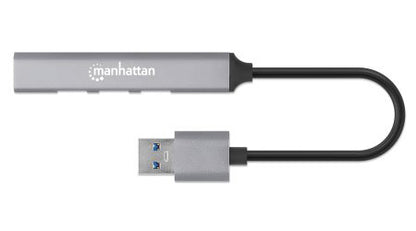 Manhattan 168427 nodo concentrador USB 3.2 Gen 1 (3.1 Gen 1) Type-A 5000 Mbit/s Gris