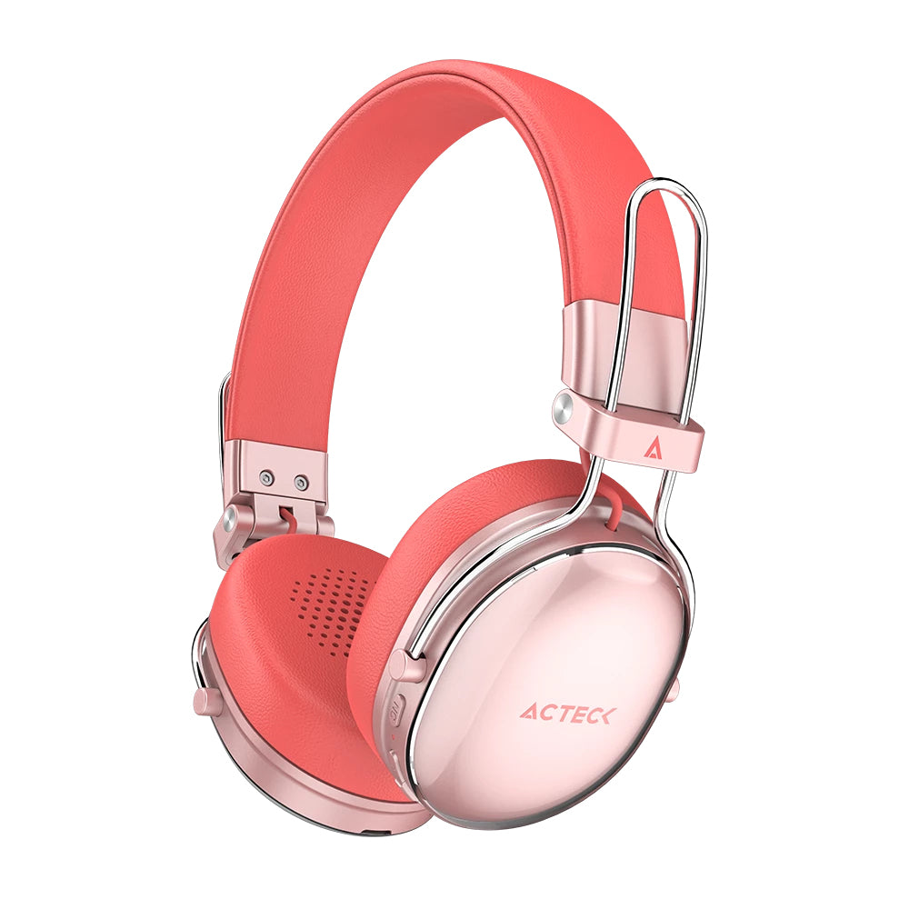Audífonos Inalámbricos Acteck Over Ear Luxe Chic HP710 Recargables Elite Salmon