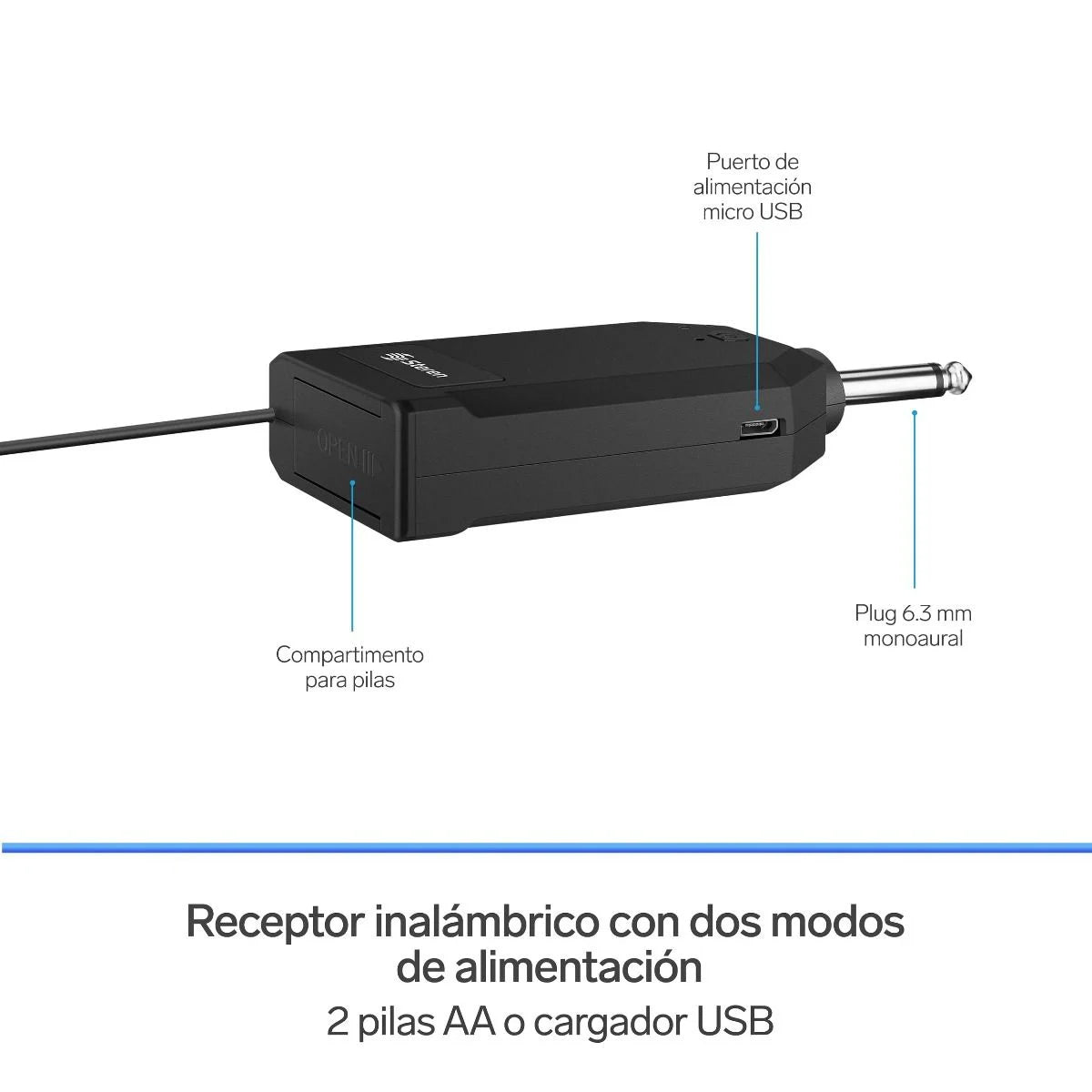 Micrófonos Inalámbricos Steren C/ Receptor Recargable 2 Piezas