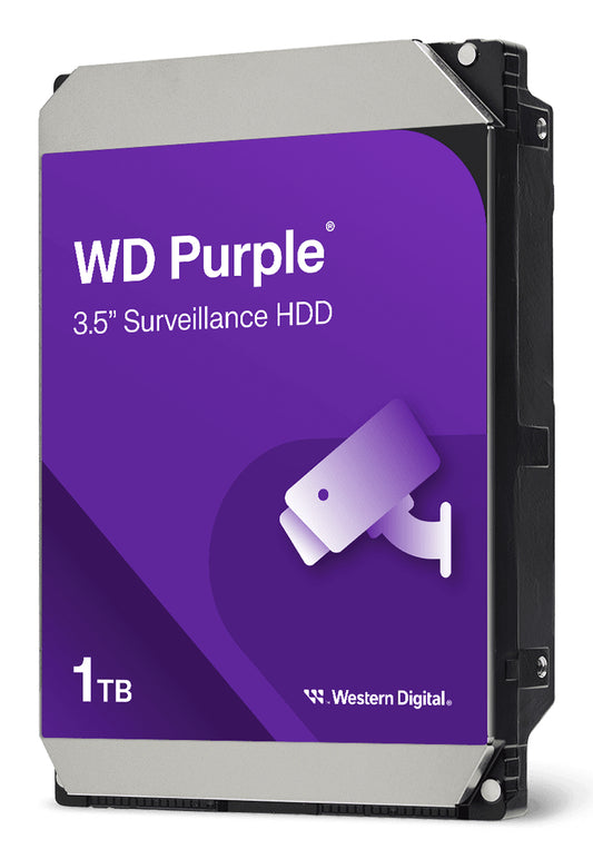 Disco Duro Interno Western Digital Purple Surveillance 1TB 3.5" SATA lll 6 Gbit/s Cache 64MB para Videovigilancia