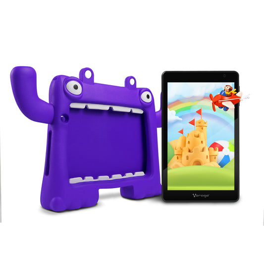 Tableta Vorago 9" PAD-8-KIDS Quadcore 64GB Ram 4GB 2MP/5MP Android 13 Funda Morada