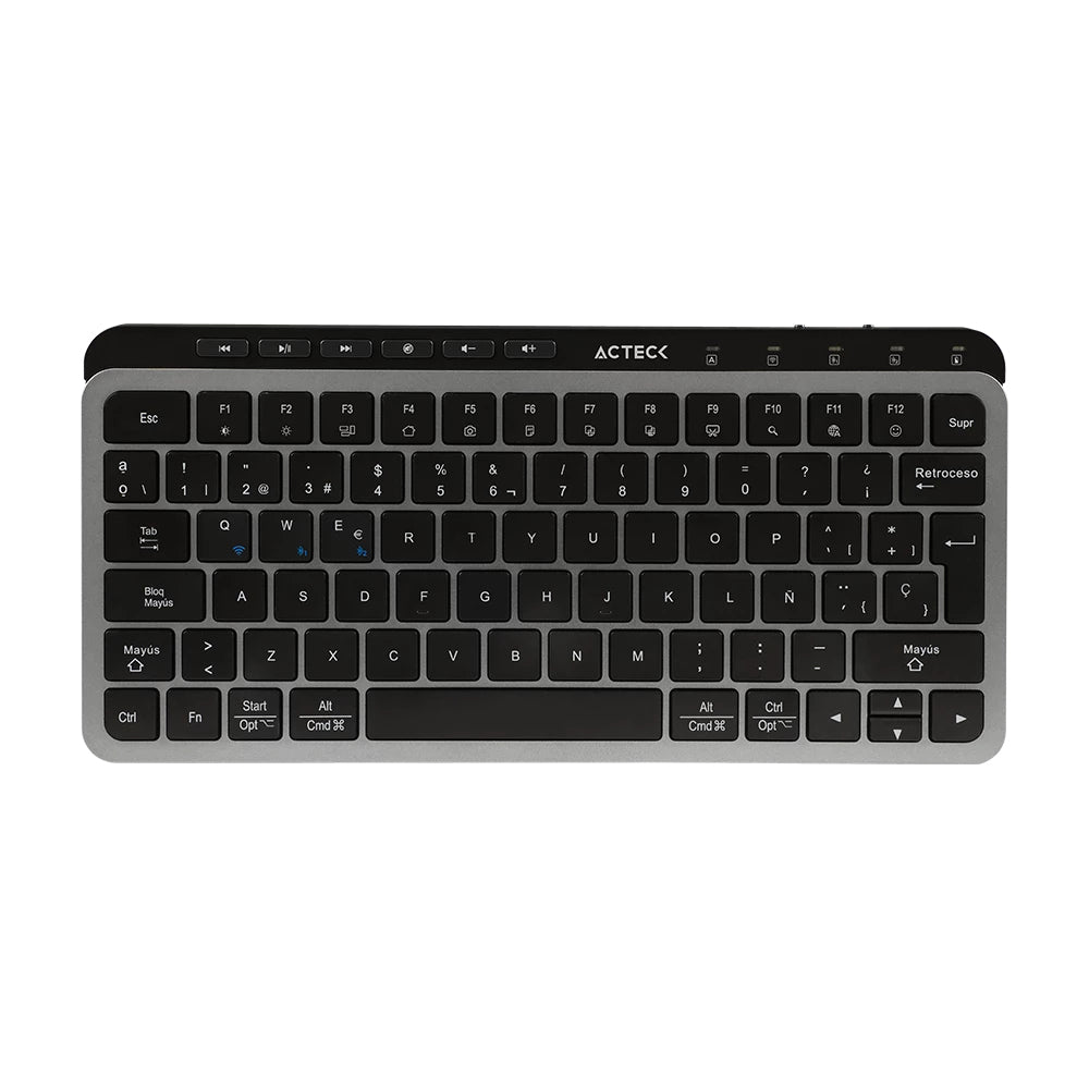 Acteck Creator Krea MK750 teclado Ratón incluido Universal RF inalámbrico + bluetooth QWERTY Español Negro, Gris