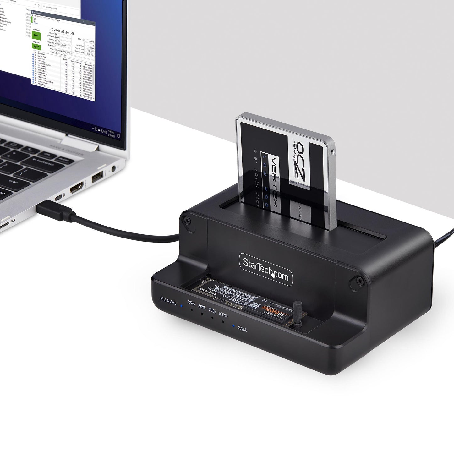 StarTech.com N2-M2-SSD-DUPLICATOR duplicador de datos o soporte Duplicador de HDD/SSD Negro 1 copias