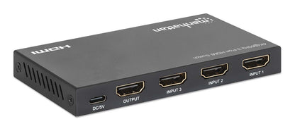 Switch HDMI Manhattan 4K@60Hz 3 entradas compacto negro