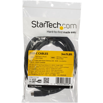 StarTech.com USB2C5C3M cable USB 0.48 Gbit/s 100 W Negro