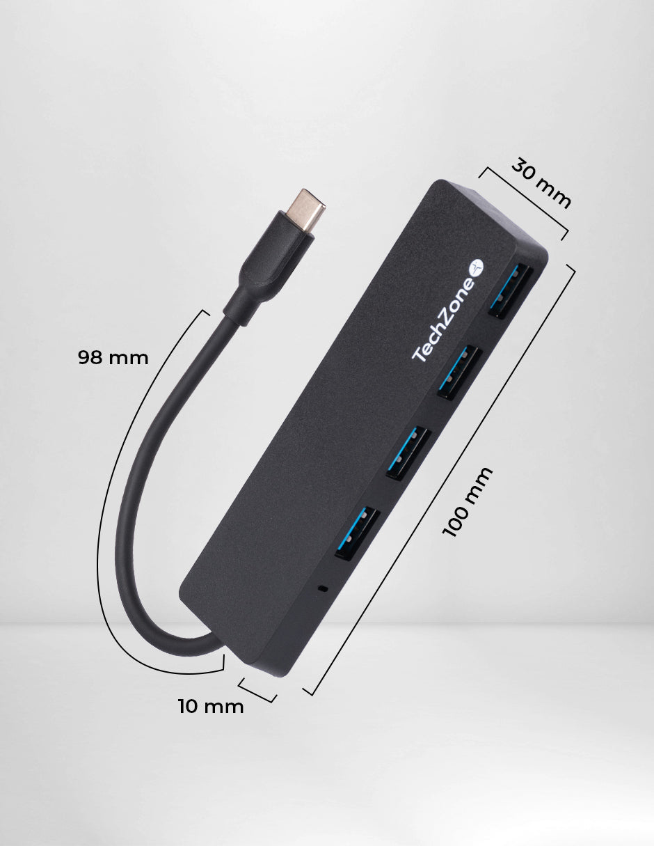 Hub TechZone 3.0 Hub 4en1 Super Ligero Conexion Tipo C 4Puertos USB 3.0 Vel de Transferecnia de Datos 480Mbs