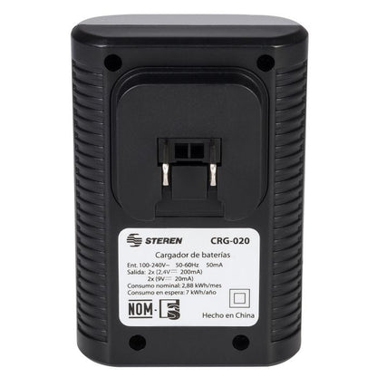 Cargador de Pilas Steren para AA/AAA 9VC NICD/NIMH Incluye 4 Pilas AA