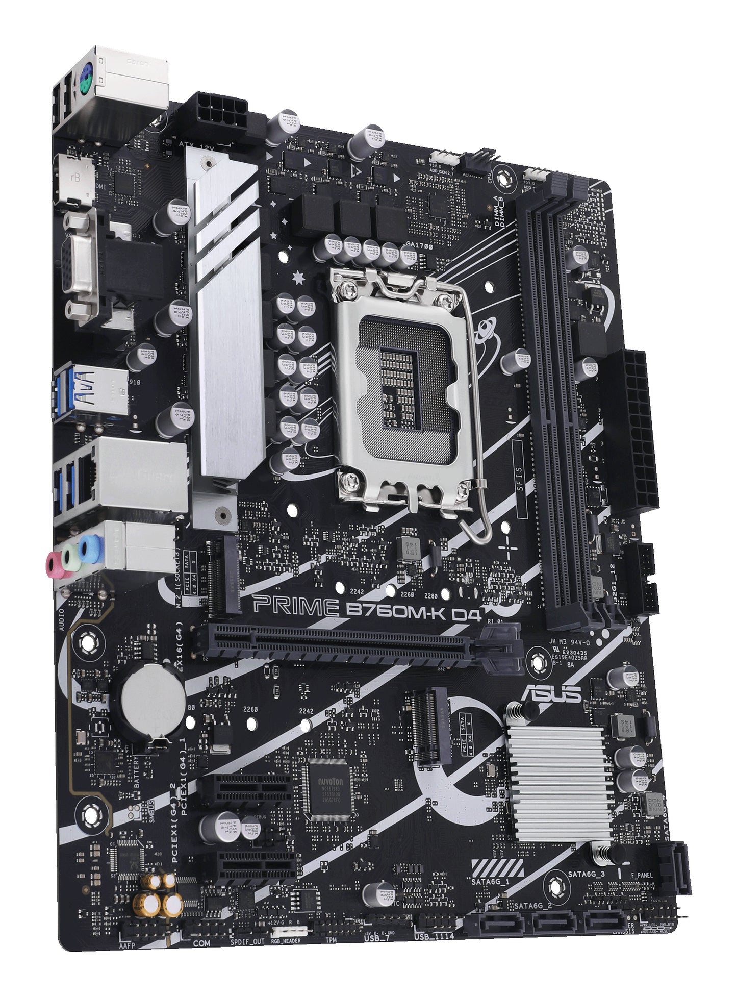 Tarjeta Madre Asus PRIME B760M-K D4 2xDDR4 64GB 5333Mhz PCIe 4.0 M.2 1xHDMI 1xVGA S 1700 13th Gen mATX