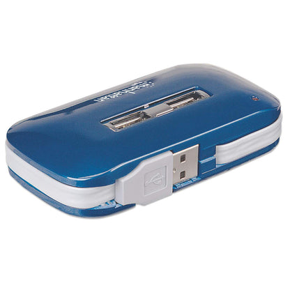 Manhattan 161039 nodo concentrador USB 2.0 480 Mbit/s Azul
