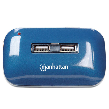 Manhattan 161039 nodo concentrador USB 2.0 480 Mbit/s Azul