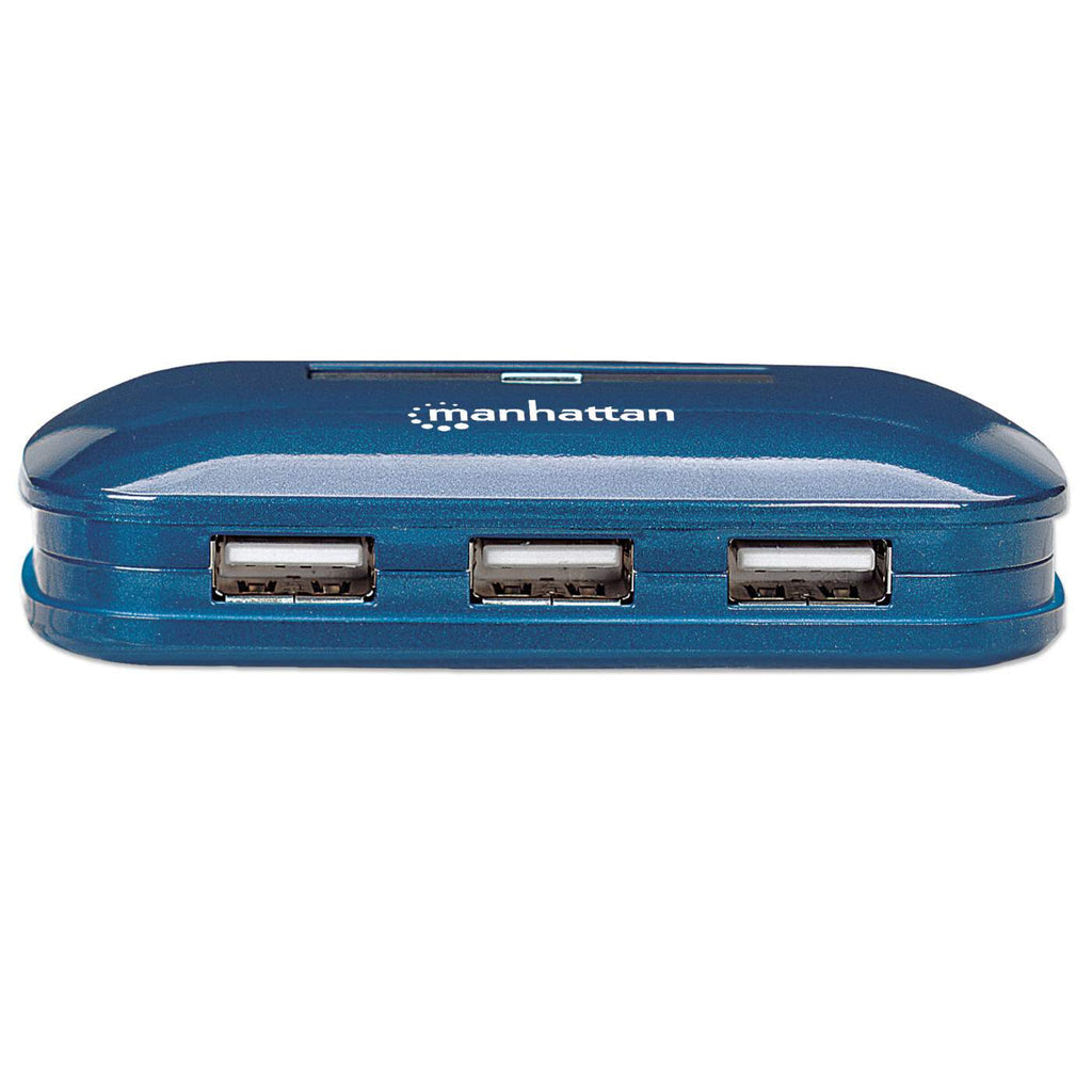 Manhattan 161039 nodo concentrador USB 2.0 480 Mbit/s Azul