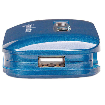 Manhattan 161039 nodo concentrador USB 2.0 480 Mbit/s Azul