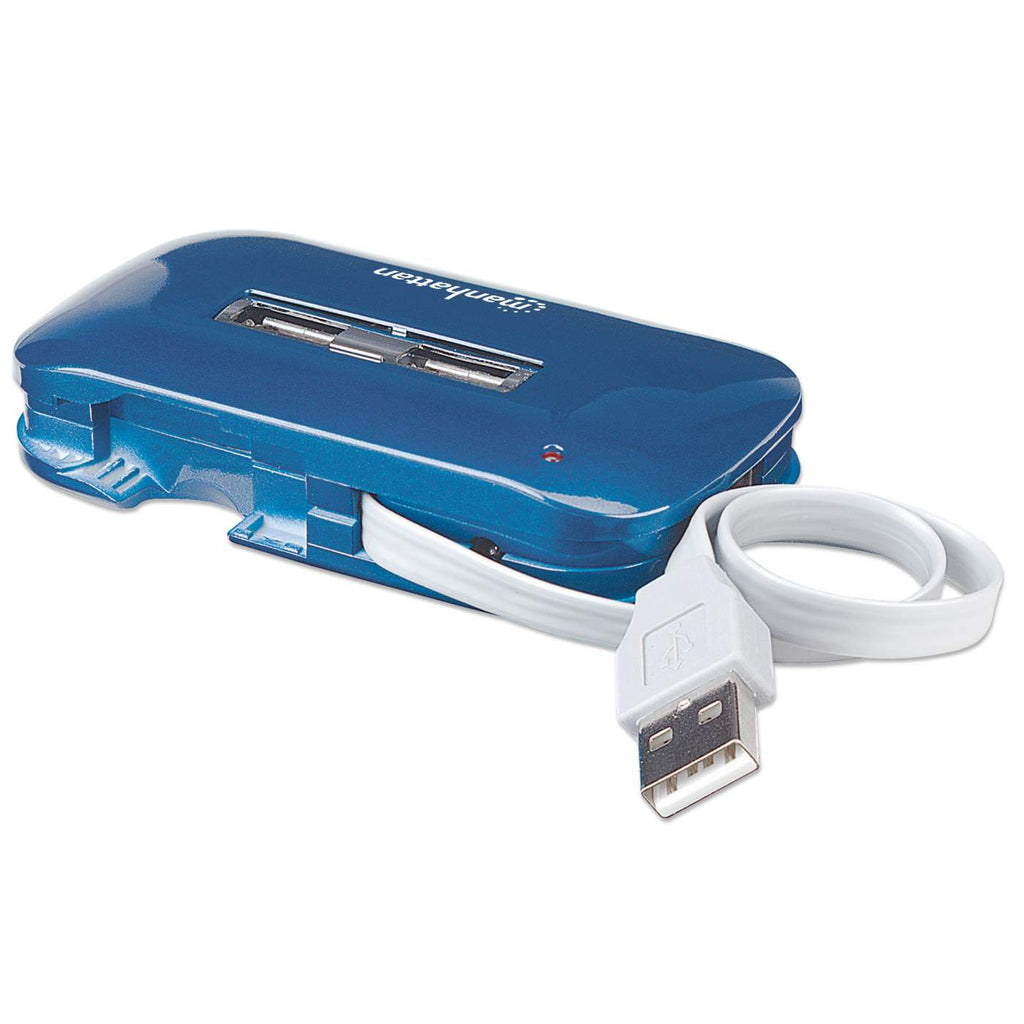 Manhattan 161039 nodo concentrador USB 2.0 480 Mbit/s Azul