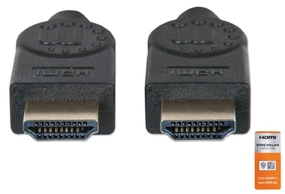 Cable Manhattan HDMI Alta Velocidad con Canal Ethernet Premium 1m Color Negro