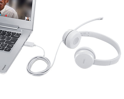 Diadema Alámbrica Lenovo 110 USB Color Nube Gris
