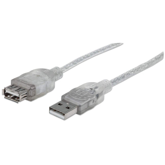 Cable Manhattan Extensión USB-A 2.0 Alta Velocidad 3m Color Plata
